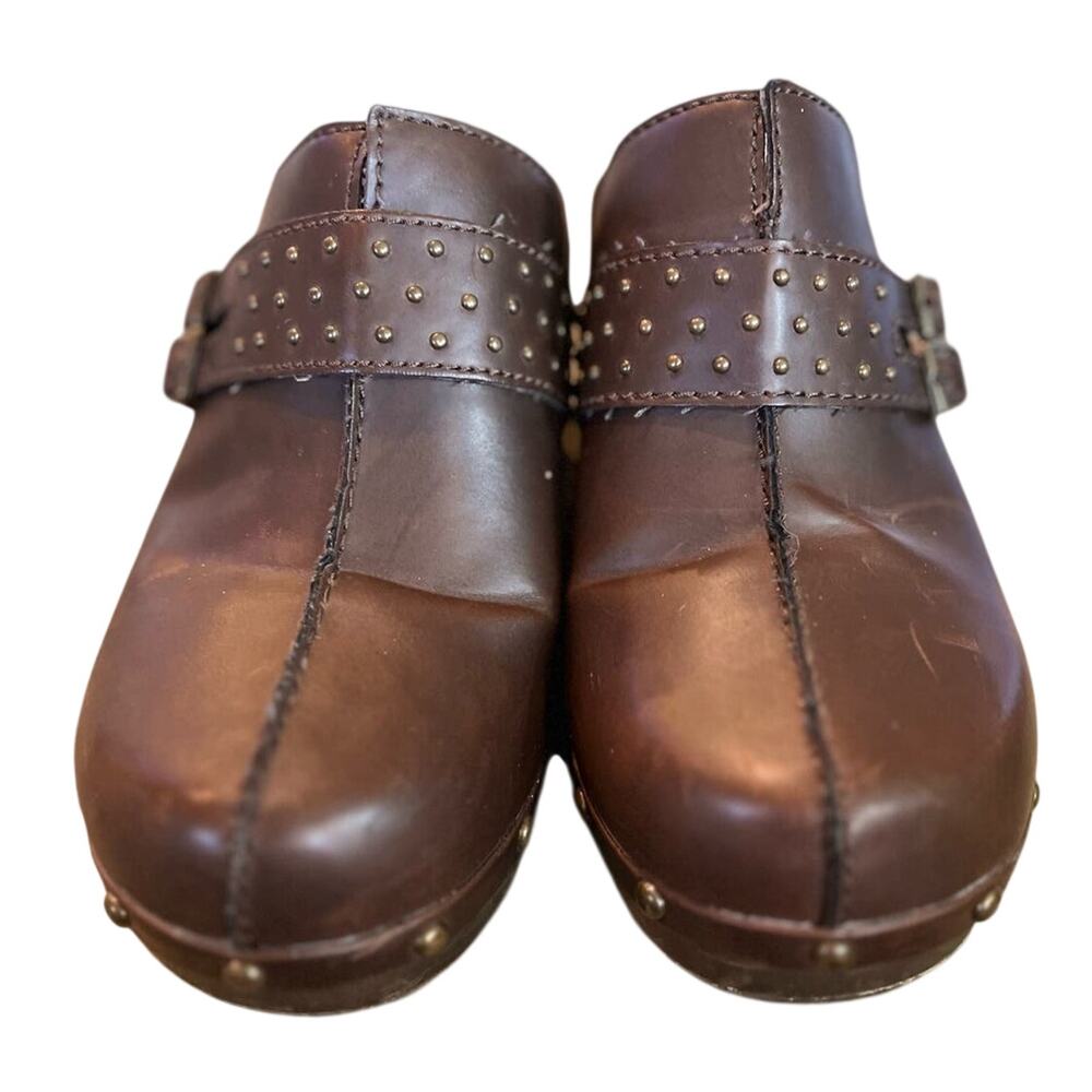 Vintage Route 66 Camden brown chunky slip on mule clog in size 859